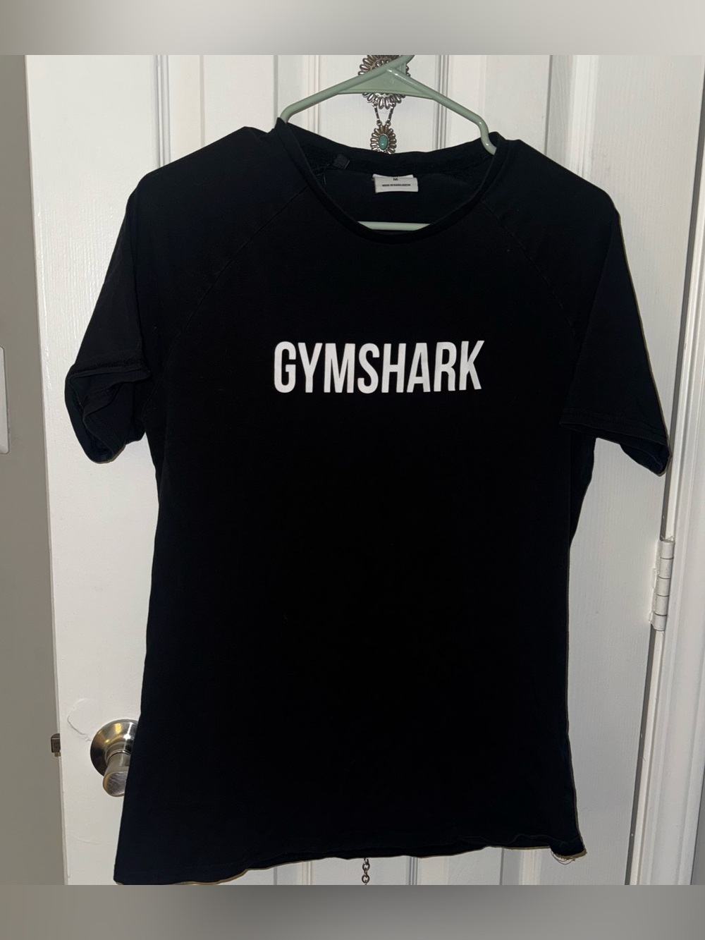 Gymshark Black Tee with White Logo